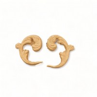Wood Carving Decorative Decorative set of 2 Pieces 1cm. X 1cm.