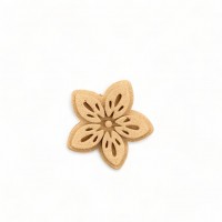 Wood Carved Decorative Flower 2.5cm. X 2.5cm.