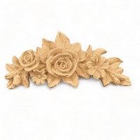 Wood Carved Flower Garland 11.5cm. X 5.5cm.