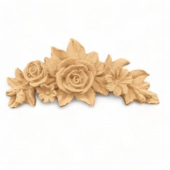 Wood Carved Flower Garland 11.5cm. X 5.5cm.