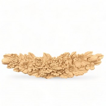 Wood Carved Decorative Flower Garland 10cm. X 2.8cm.