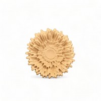 Wood Carving Decorative Flower Rosette Diameter 5cm.