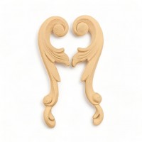 Wood Carving Decorative Set of 2 pieces 14.5cm. X 3.8cm.