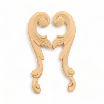 Wood Carving Decorative Set of 2 pieces 14.5cm. X 3.8cm.