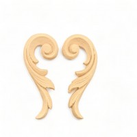 Wood Carved Decorative Set of 2 Pieces 9.8cm. X 4.4cm.
