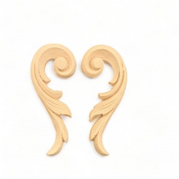 Wood Carved Decorative Set of 2 Pieces 9.8cm. X 4.4cm.