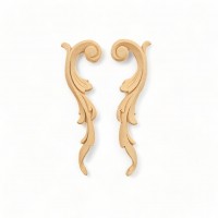 Wood Carved Decorative Flowers Set of 2 Pieces 13cm. X 3.5cm.