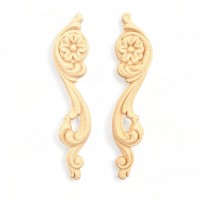 Wood Carving Decorative Set of 2 Pieces 12cm. X 2.5cm.