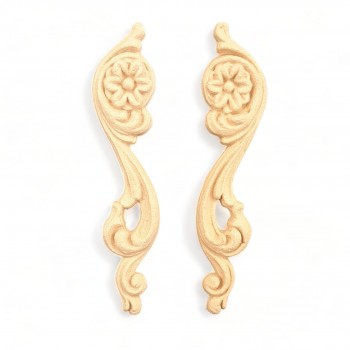 Wood Carving Decorative Set of 2 Pieces 12cm. X 2.5cm.