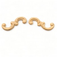 Wood Carving Decorative Set of 2 Pieces 3.3cm. X 1.5cm.