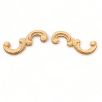 Wood Carving Decorative Set of 2 Pieces 3.3cm. X 1.5cm.