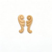 Wood Carving Decorative Set of 2 Pieces 5.9cm. X 2.1cm.