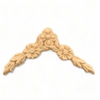 Wood Carved Decorative Flower Garland Corner 9.2cm. X 4.1cm