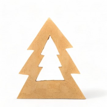 Wood Carved Decorative Christmas Tree 9.8cm. X 11cm.