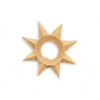 Wood Carved Decorative Star 4.5cm. X 4.5cm.