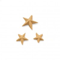 Wood Carved Decorative Star set of 3 Pieces