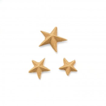 Wood Carved Decorative Star set of 3 Pieces