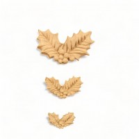 Wood Carved Decorative Mistletoe set of 3 Pieces