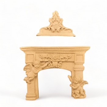 Wood Carved Decorative Fireplace set of 2 Pieces 6.8cm. X 8.8cm.
