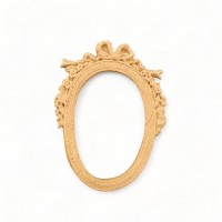 Wood Carving Decorative Frame Oval 7cm. X 5.5cm.
