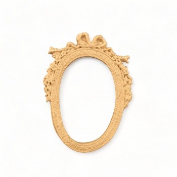 Wood Carving Decorative Frame Oval 7cm. X 5.5cm.