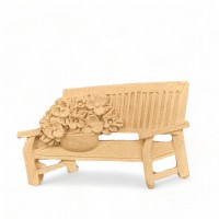 Wood Carved Decorative Bench 7cm. X 4cm.