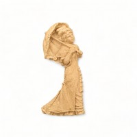 Wood Carved Decorative Girl 6cm. X 3cm.