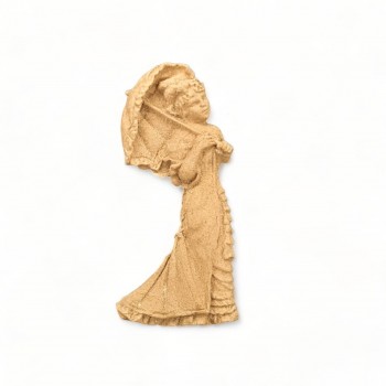 Wood Carved Decorative Girl 6cm. X 3cm.
