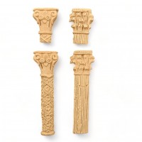 Wood Carved Decorative Column Set of 4 Pieces 7.5cm. X 2.3cm.