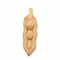 Wood Carved Decorative Bean 5.5cm. X 1.6cm.