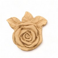 Wood Carved Decorative Rose 5.5cm. X 6cm.