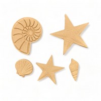 Wood Carved Decorative Shell set of 5 Pieces