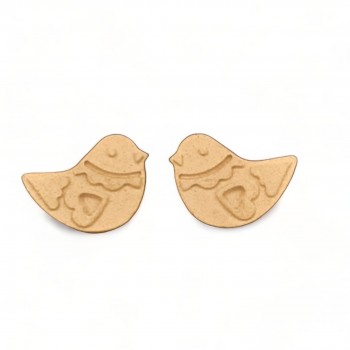 Wood Carved Decorative Bird set of 2 Pieces 2.5cm. X 2cm.