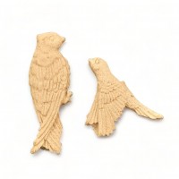 Wood Carved Decorative Bird set of 2 Pieces