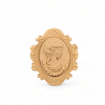 Wood Carved Decorative Cameo 4.5cm. X 5cm.