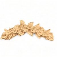 Wood Carved Decorative Flower Garland 8.1cm. X 2.1cm.