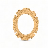 Wood Carving Decorative Frame Oval 5cm. X 3.6cm.