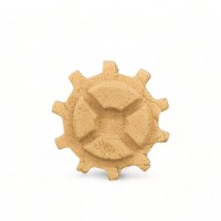 Wood Carved Decorative Gear 3.5cm. X 3.5cm.