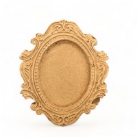 Wood Carving Decorative Frame Oval 4.9cm. X 4.4cm.