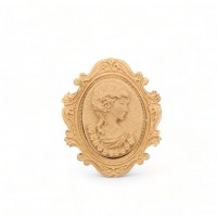 Wood Carving Decorative Cameo 4.9cm. X 4.4cm.