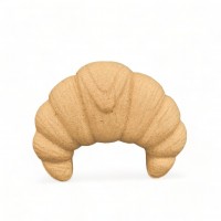 Wood Carved Decorative Croissant 5.8cm. X 4.3cm.