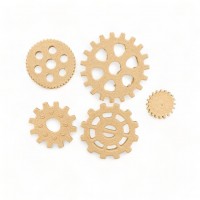 Wood Carved Decorative Gear set of 5 Pieces