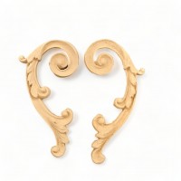 Wood Carving Decorative Set of 2 Pieces 9cm. X 4.5cm.