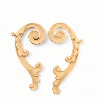 Wood Carving Decorative Set of 2 Pieces 9cm. X 4.5cm.