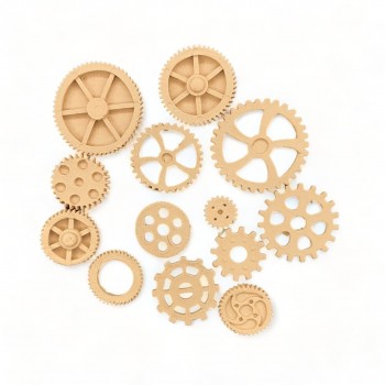 Wood Carved Decorative Gear set of 13 Pieces