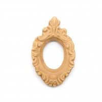Wood Carving Decorative Frame Oval 9cm. X 6cm.