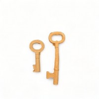 Wood Carving Decorative Key set of 2 Pieces 4cm. X 0.7cm.