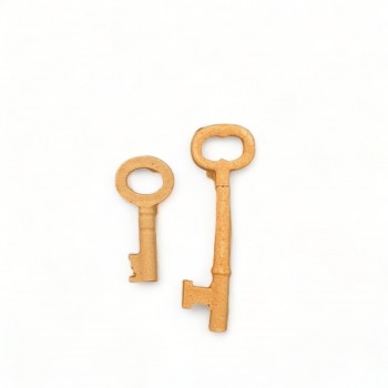Wood Carving Decorative Key set of 2 Pieces 4cm. X 0.7cm.