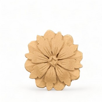 Wood Carved Decorative Flower Rosette 5cm. X 5cm.