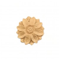 Wood Carving Decorative Flower Rosette Diameter 3.8cm.